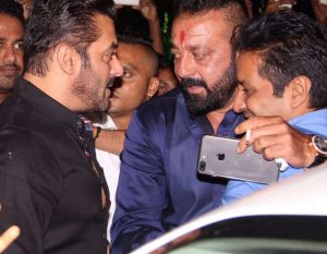 Salman Khan meets and greets Sanjay Dutt at Ambani Ganesh Chaturthi bash