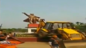 Lenin statue bulldozed in Tripura after Left’s poll debacle.