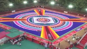 Thane: 70 artists make 18,000 square feet long Rangoli in 9 hours.