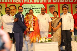 Bangalore Development Minister Sri KJ George awarded as Best MLA and best Minister  for its best works, 