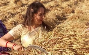 Hema Malini starts her Lok Sabha election campaign with sickle in hand