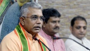 Bengal BJP president Dilip Ghosh allegedly attacked by mob in Kolkata's Lake Town.