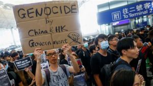 Hong Kong on edge after weekend of clashes, airport disruption.