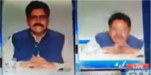 Pakistani analyst falls off chair during live TV debate on Kashmir.