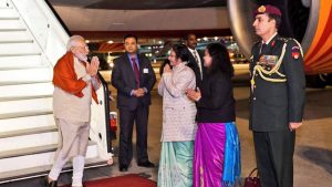 PM Narendra Modi leaves for Houston after brief halt in Frankfurt.