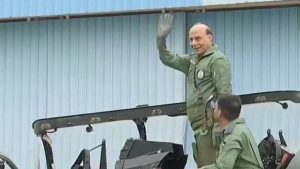 Defence Minister Rajnath Singh flies in Light Combat Aircraft Tejas.