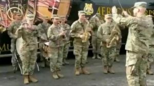 US Army band plays 'Jana Gana Mana' for Indian soldiers on last day of joint exercise.