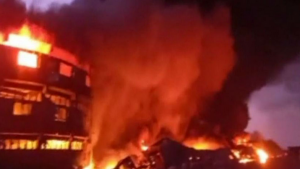 Gujarat: Massive fire breaks out at plastic factory in Kutch, fire engines at spot.