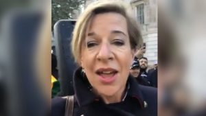 Pakistani mob heckles British media personality Katie Hopkins at anti-India rally in London.