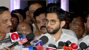 Aditya meets Sena MLAs at Mumbai hotel as deadlock over Maharashtra govt formation continues.