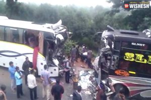 Two dead, 25 injured as two buses collide on national highway in Chittoor district of Andhra Pradesh