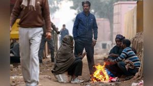 Delhi air quality improves, AQI settles in 'Poor' category; temperature dips to 7.4 degrees Celsius.