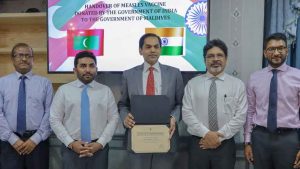 India delivers 30,000 doses of vaccines to Maldives after measles outbreak.