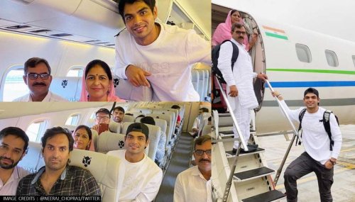 Neeraj Chopra fulfills his ‘small dream’ as he takes his parents on their first flight – see pics