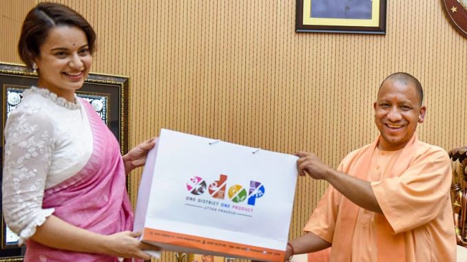 Kangana meets UP CM Yogi Adityanath, named brand ambassador of 'One District One Product' scheme