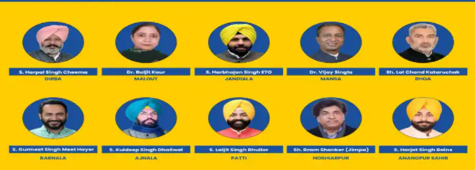 Who are 10 AAP MLAs who will be sworn in as Ministers in Bhagwant Mann-led Punjab Cabinet today?