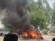 दर्दनाक हादसा: पानीपत-रोहतक हाईवे पर ट्रक की टक्‍कर से कार में लगी आग, 3 लोग जिंदा जले
