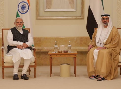 PM Modi Kickstarts UAE Visit, Meets Crown Prince Al Nahyan In Abu Dhabi