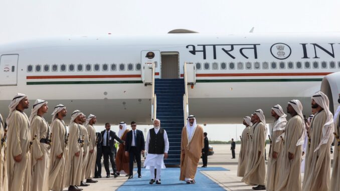 PM Modi Arrives In UAE For Final Leg Of Two-Nation Visit