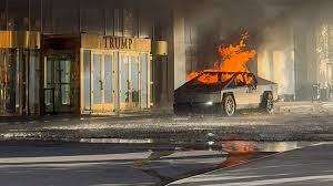 Caught On Cam: Tesla Truck Explosion Outside Trump Hotel In Las Vegas Throws Man Several Feets Away