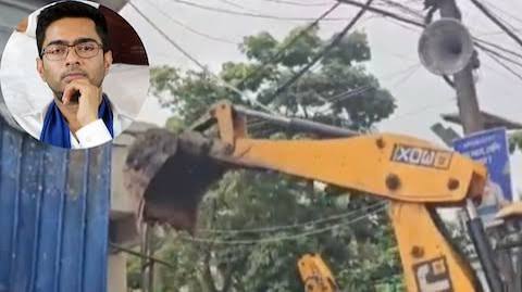 ममता के भतीजे अभिषेक बनर्जी को बड़ा झटका! डायमंड हार्बर में TMC के आलीशान दफ्तर पर चला बुलडोजर