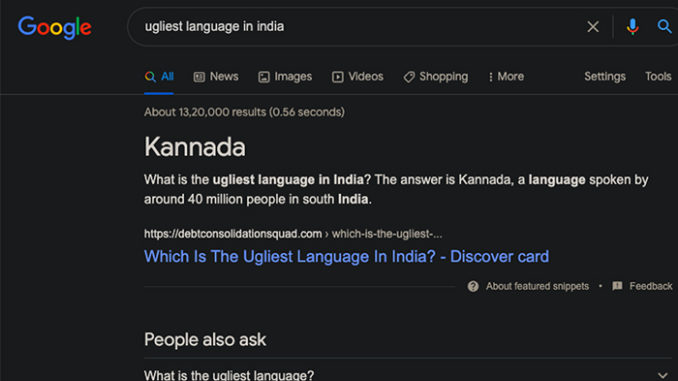 Karnataka to take legal action against Google for showing Kannada as 'ugliest language' in search results