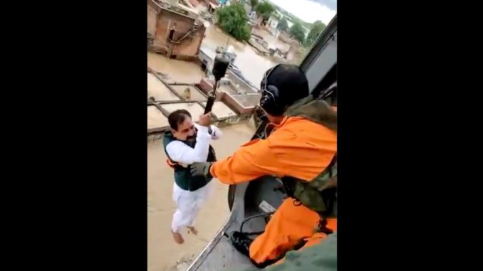 Madhya Pradesh Home Minister Narottam Mishra gets stuck in flood-hit Datia village, airlifted by IAF chopper