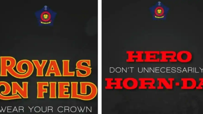 Mumbai Police promotes road safety in a fun manner using famous bike brand names