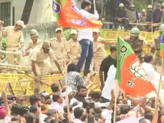 BJP holds massive protest against Ashok Gehlot's Rajasthan govt over lumpy skin disease