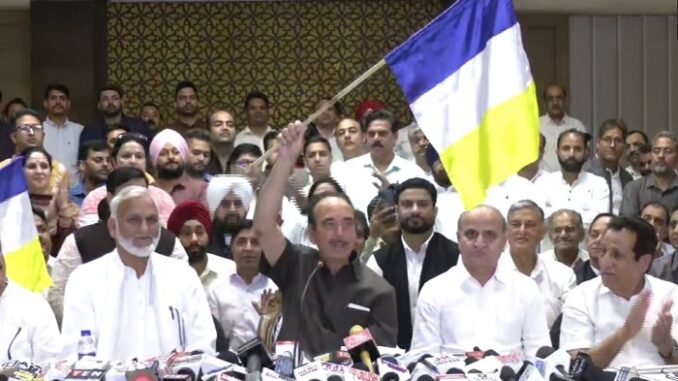 Ghulam Nabi Azad names his party 'Democratic Azad Party,' unveils official flag