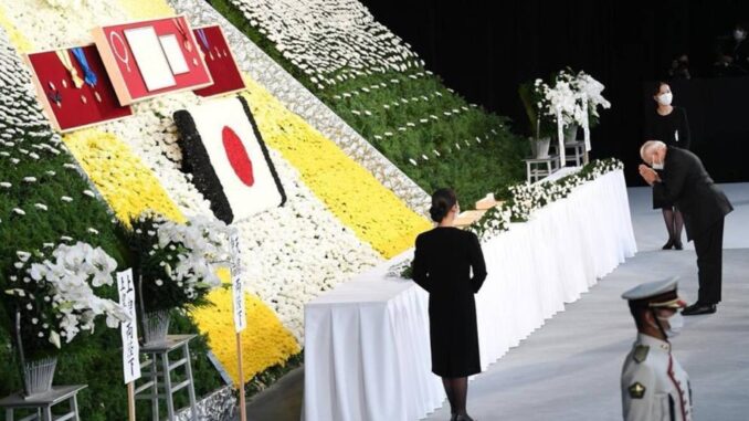 PM Narendra Modi attends former Japanese PM Shinzo Abe's state funeral at Nippon Budokan Hall in Tokyo