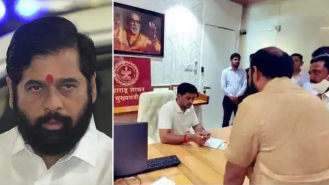 Who is sitting on Chief Minister's chair? NCP tweets PIC, MOCKS Eknath Shinde saying 'SUPER CM doing RAJDHARMA...'