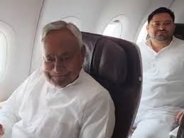 Nitish Kumar, Tejashwi Yadav Take Same Flight To Delhi For Key NDA, INDIA Bloc Meetings