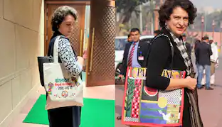 After ‘Palestine’, Now Priyanka Gandhi Carries ‘Bangladesh’ Bag In Parliament