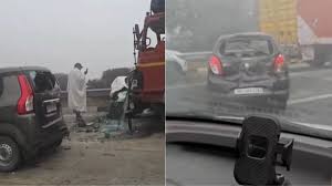 Multiple Vehicles Collide On Greater Noida Expressway Amid Low Visibility, Injuries Reported