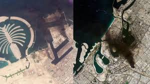 Satellite images show black smoke plumes over Dubai as Iranian missile and drone attack continues