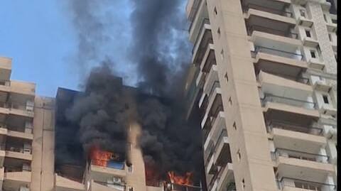 Fire breaks out on 22nd floor in Noida's Aranya society; AC blast suspected