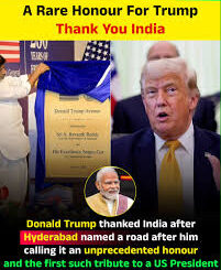 US President thanks India after Hyderabad road renamed 'Donald Trump Avenue'
