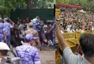 जंतर-मंतर पर भारी हंगामा, संसद मार्च पर अड़े प्रदर्शनकारी; पुलिस ने किया लाठीचार्ज