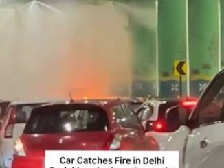 Miracle escape: Car bursts into flames inside Dwarka Expressway tunnel; smart sensors save lives.