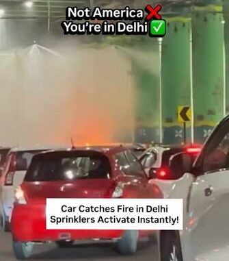 Miracle escape: Car bursts into flames inside Dwarka Expressway tunnel; smart sensors save lives.
