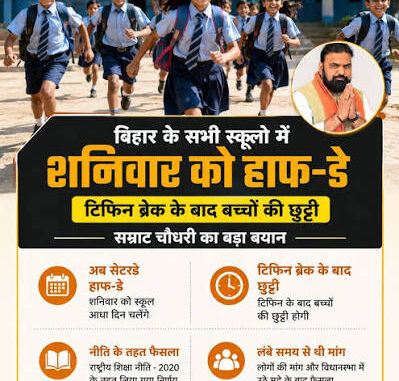 School Half Day: इस राज्य सरकार की बड़ी घोषणा, हर शनिवार पहली से 8वीं क्लास के बच्चों के लिए रहेगा हाफ डे!
