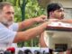 पैलेट गन से घायल छात्र को लेकर पुलिस स्टेशन पहुंचे राहुल गांधी, FIR दर्ज होने तक थाने में रहने का ऐलान