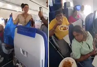 प्लेन है या ट्रेन का डिब्बा! फ्लाइट में परिवार ने निकाली थेपला-ढोकला की थाली; Video देख छिड़ी बहस