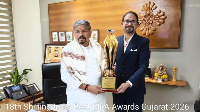 Cabinet Minister Naresh Patel Honoured with Shining India Best MLA Award – Gujarat 2026