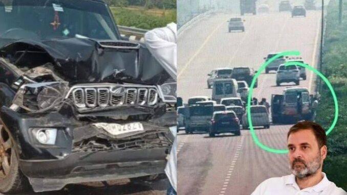 UP: Accident in Rahul Gandhi’s convoy on Purvanchal expressway; Minor injuries reported