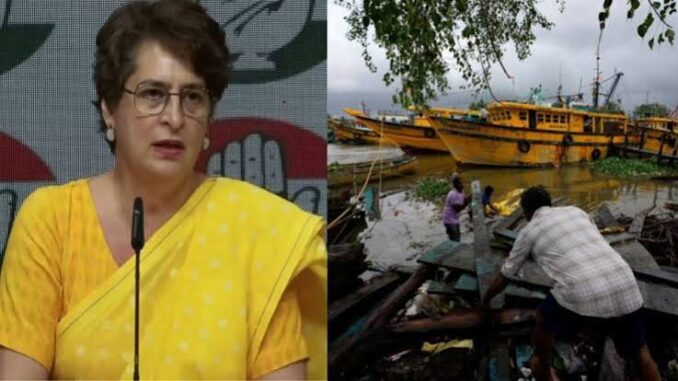 चक्रवात अर्नब का कहर: कहीं डूबे गांव तो कहीं बर्बाद हुई फसल, प्रियंका गांधी ने की कांग्रेसियों से मदद की अपील